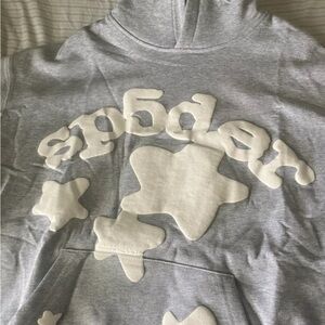 Spider Gray Hoodie with White Star Design